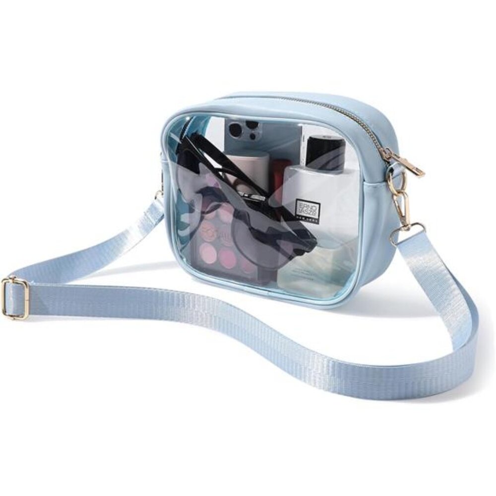 Clear Bag Stadium Approved, Crossbody Transparent Bag for Concerts - Icing Blue